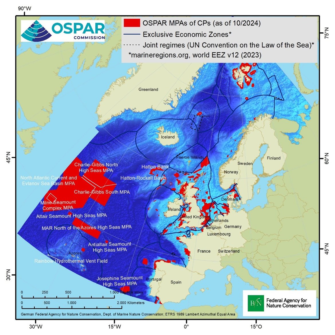 Figure 1: The OSPAR network of MPAs as of 1 October 2024 Figure 1: The OSPAR network of MPAs as of 1 October 2024